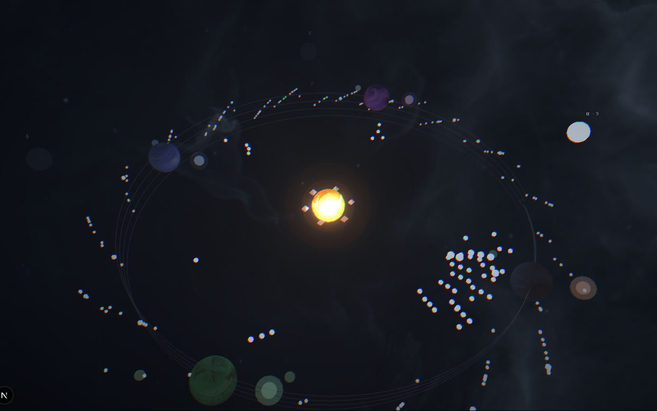 The Council's reliability graph: the ink and slate orbital scene with the Chairman as the one warm star at center and the four reasoner roles in orbit